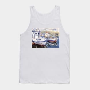 Barcas en El Puerto, Almeria, Spain Tank Top